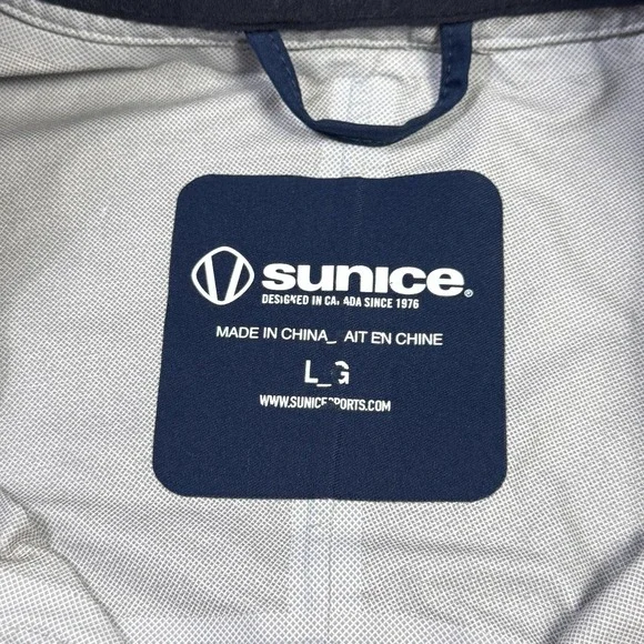 Sunice Srixon Golf Jacket Mens L Blue Windbreaker Zephal Waterproof Full Zip